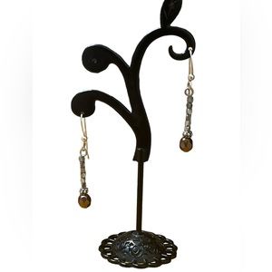Bronze and Silver Colored 925 Dangle Earrings